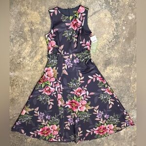 Melonie Womens 12 Midi Floral Sleeveless Dress NWT